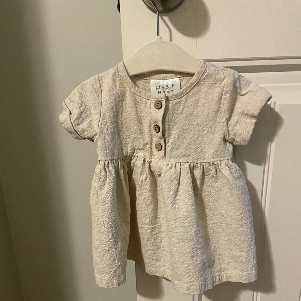 Mebie Baby Oatmeal Linen Dress